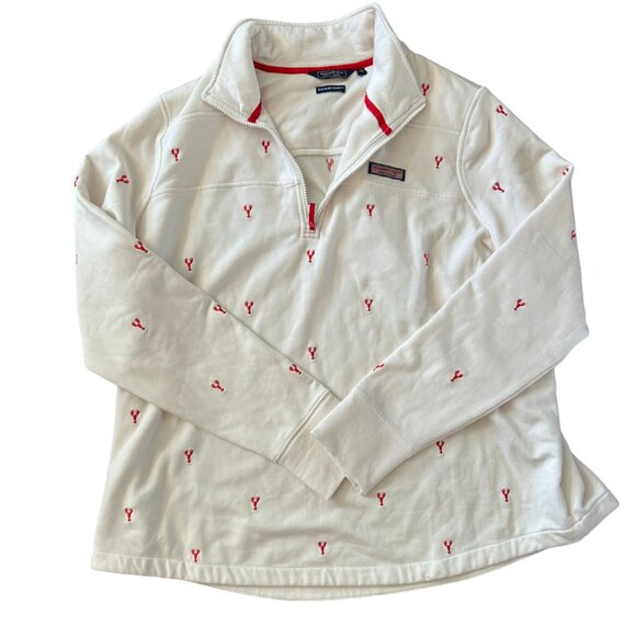 Vineyard Vines Sweaters - Vineyard Vines Women's White Dreamcloth Quarter Zip Pullover 2X